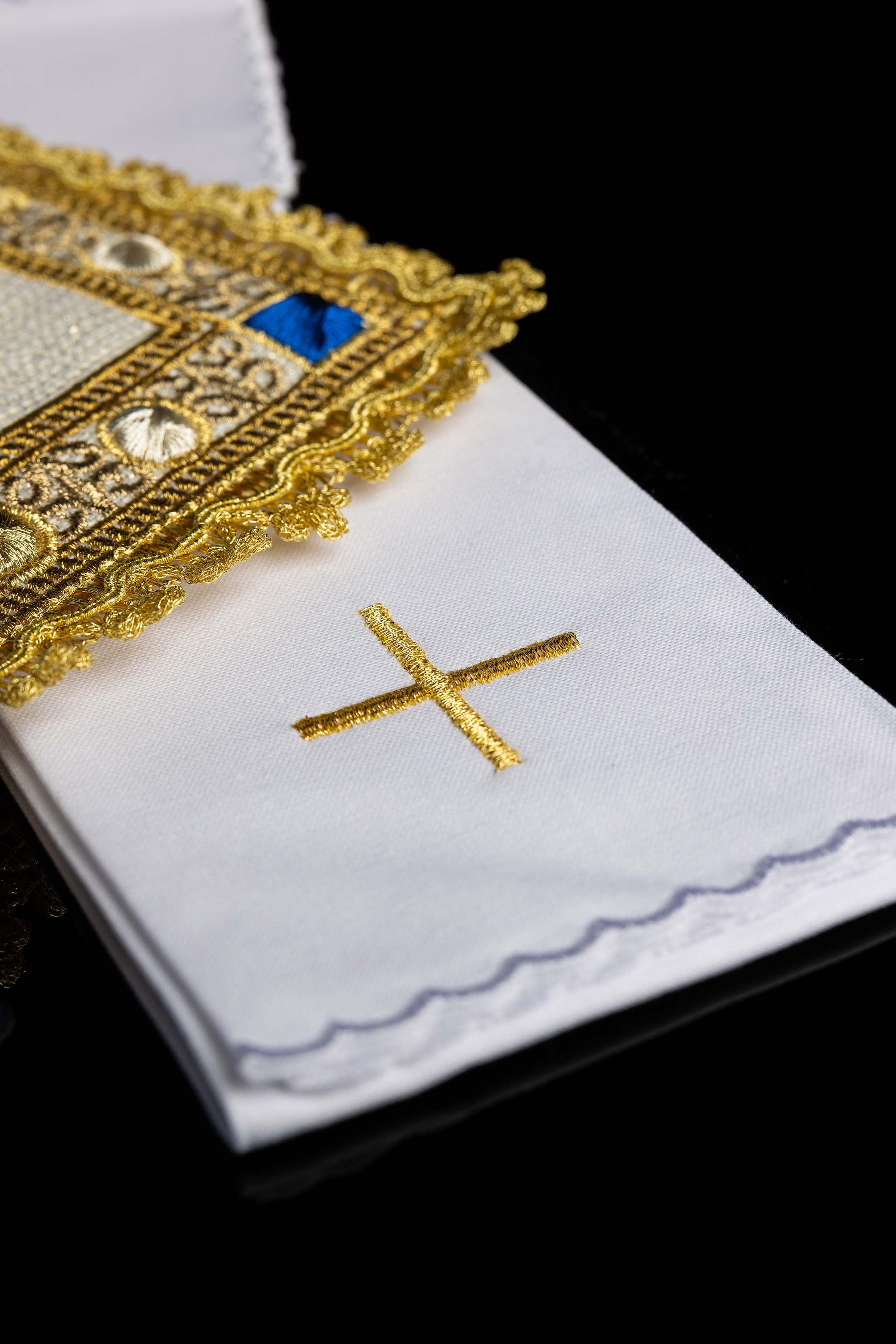 Juego De Altar bordado con símbolo Mariano