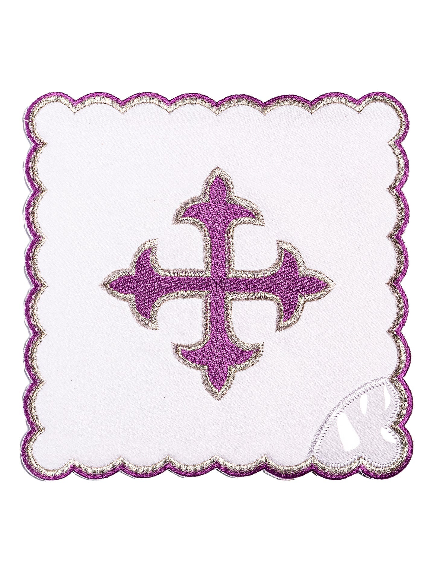 Juego de altar con Cruz grande bordado morado