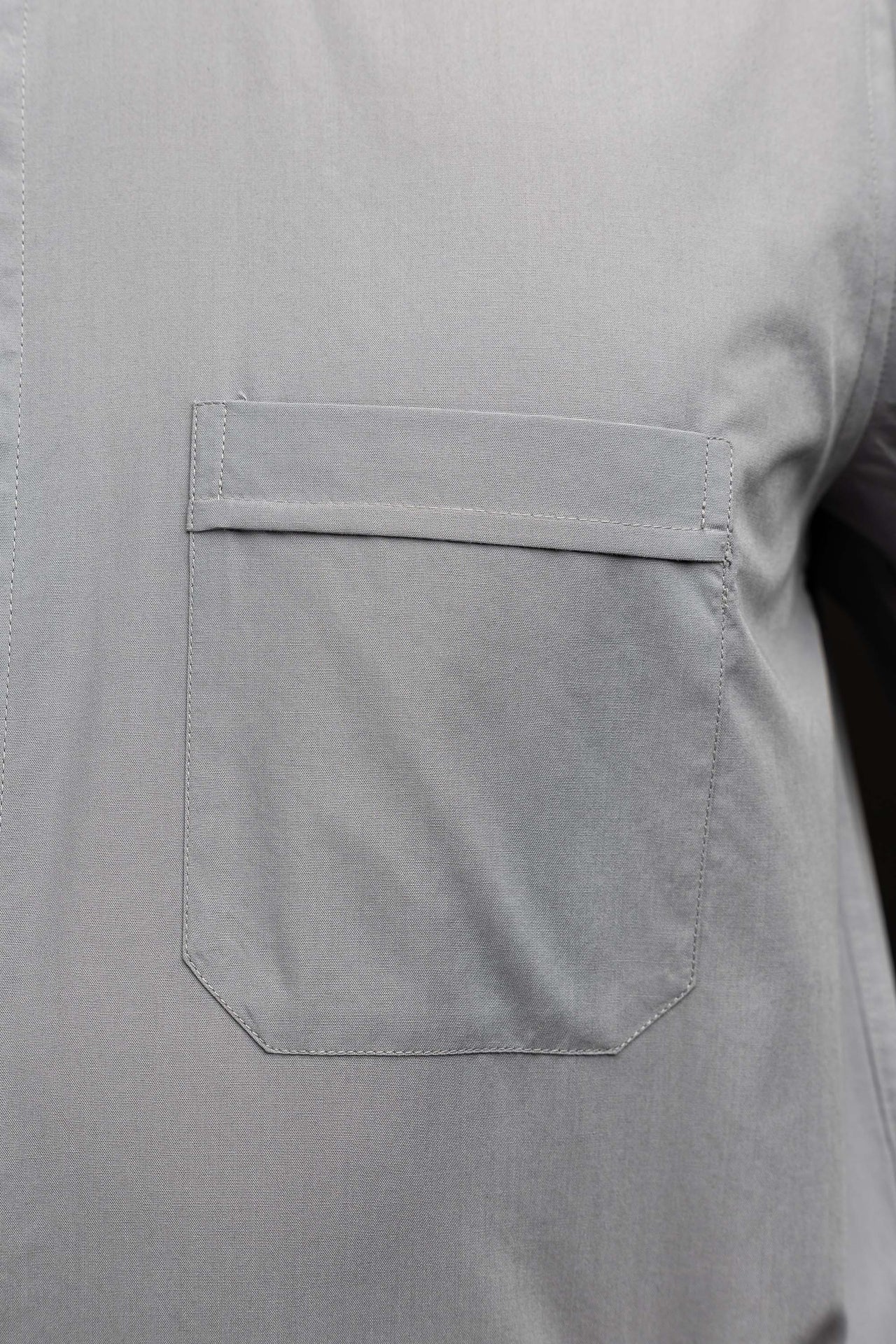 Camisa clerical romana gris claro de manga larga con alzacuello KSZ/003/220/DR/38 - CASULLAS.ES