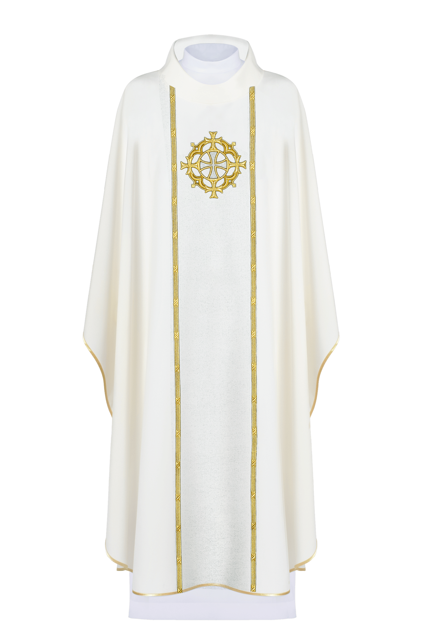 Casulla cruzada bordada color crudo KOR/264/05/62 - CASULLAS.ES