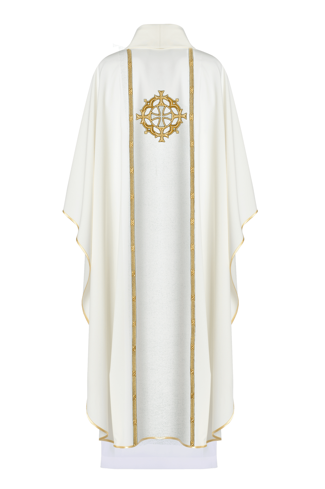 Casulla cruzada bordada color crudo KOR/264/05/62 - CASULLAS.ES
