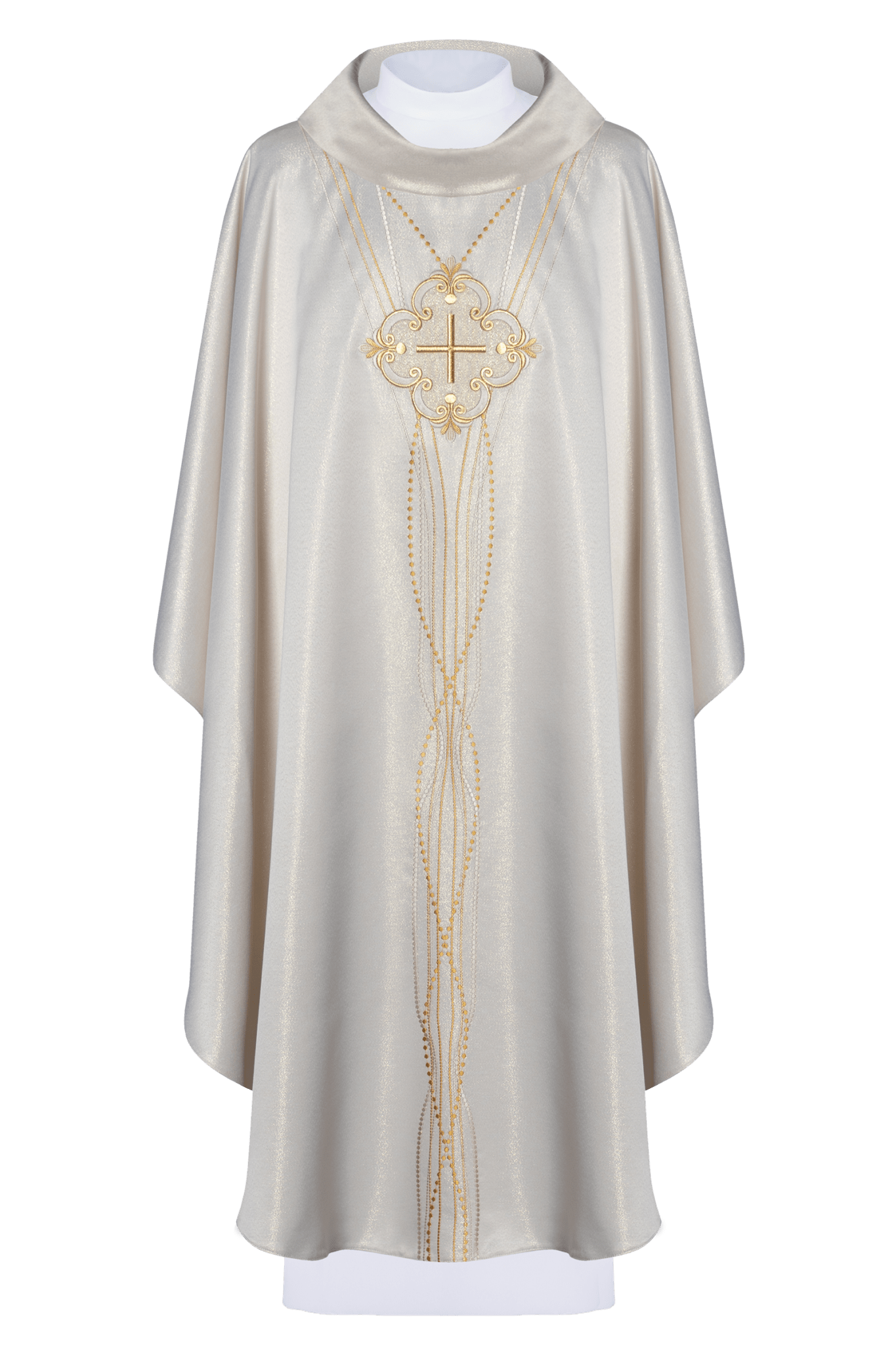 Casulla marfil inspirada en el rosario LE/7016/05 - CASULLAS.ES