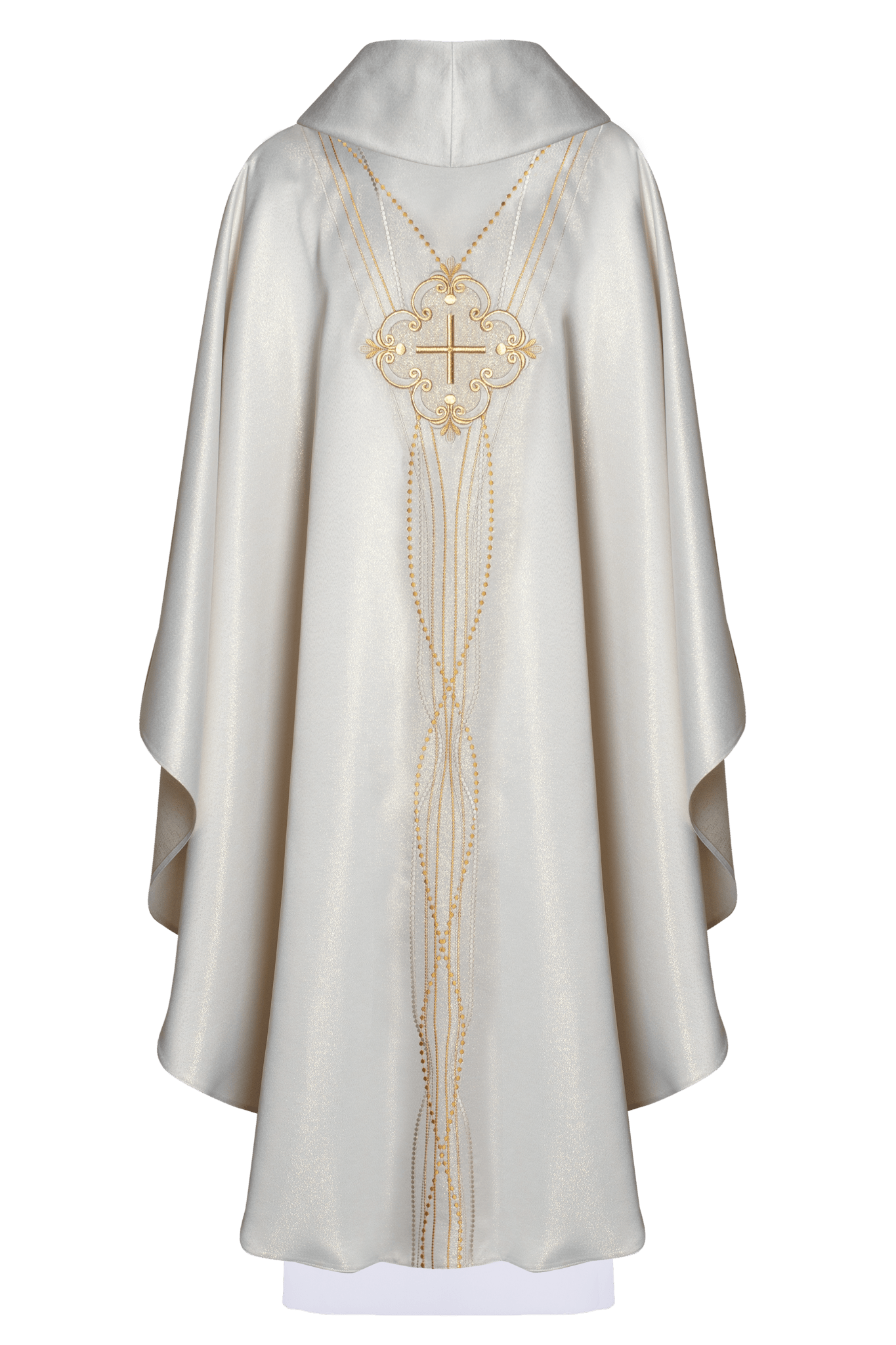 Casulla marfil inspirada en el rosario LE/7016/05 - CASULLAS.ES