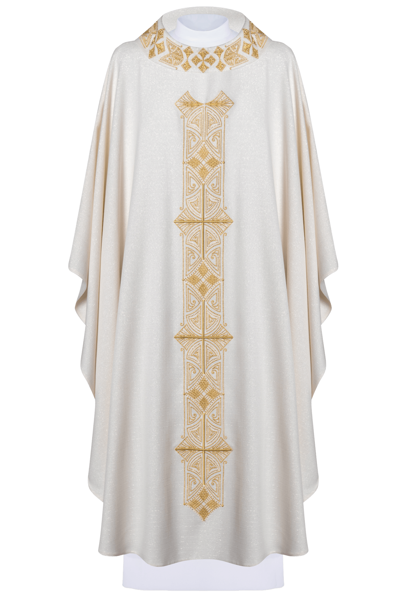 Casulla marfil ricamente bordada; tela brillante LE/7022/05 - CASULLAS.ES