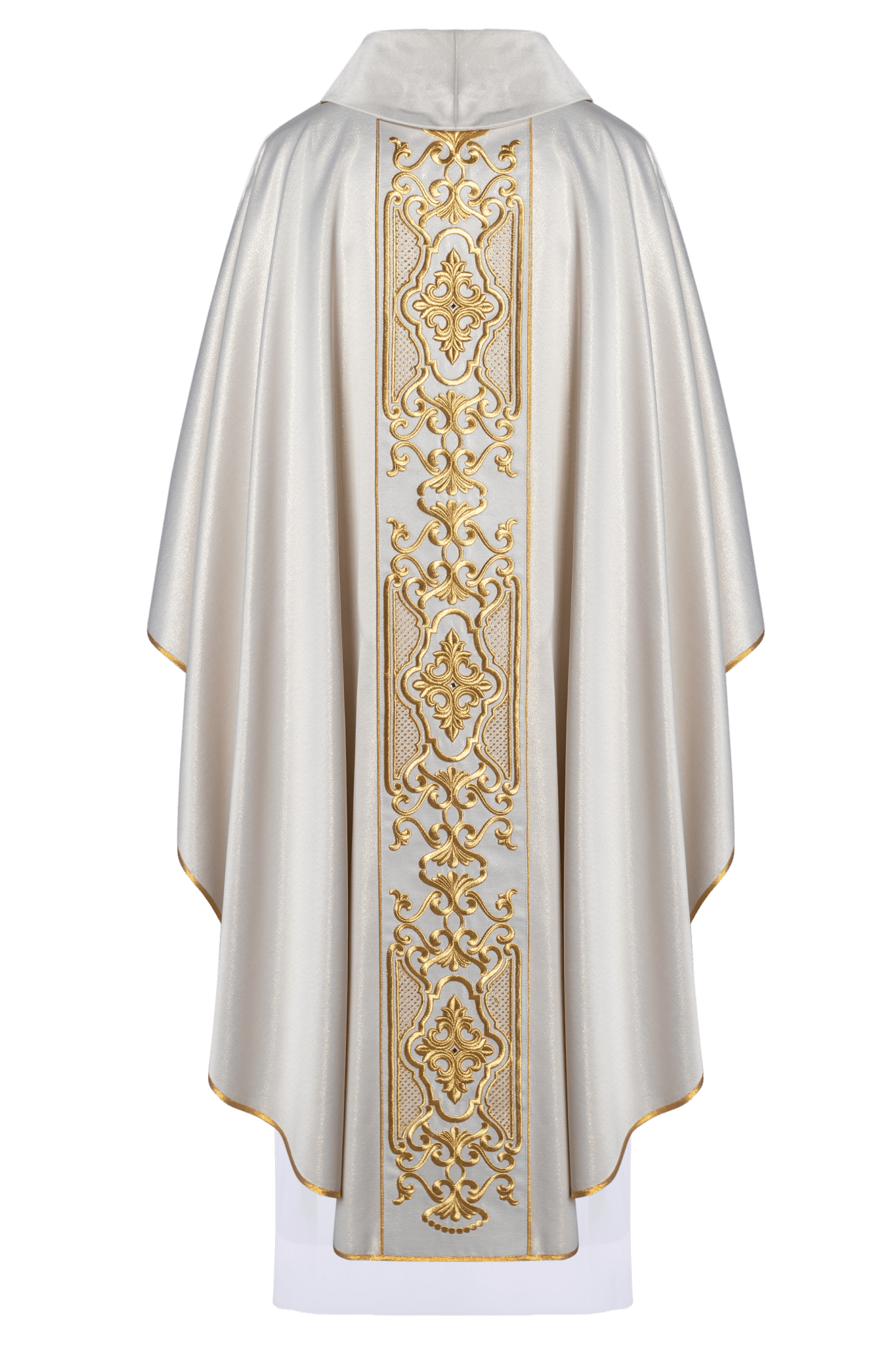 Casulla marfil ricamente bordada; tela brillante LE/7021/05 - CASULLAS.ES