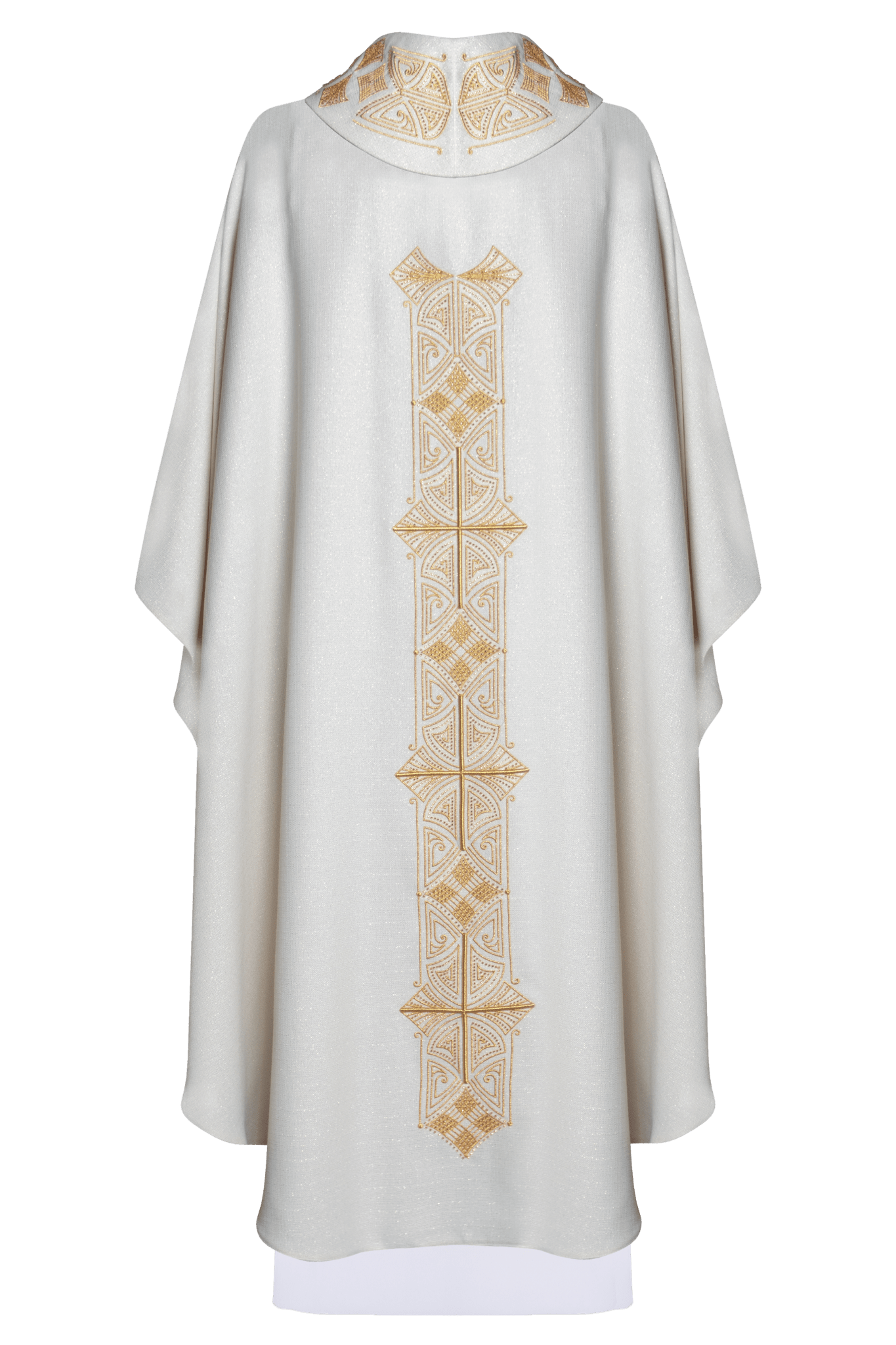 Casulla marfil ricamente bordada; tela brillante LE/7022/05 - CASULLAS.ES