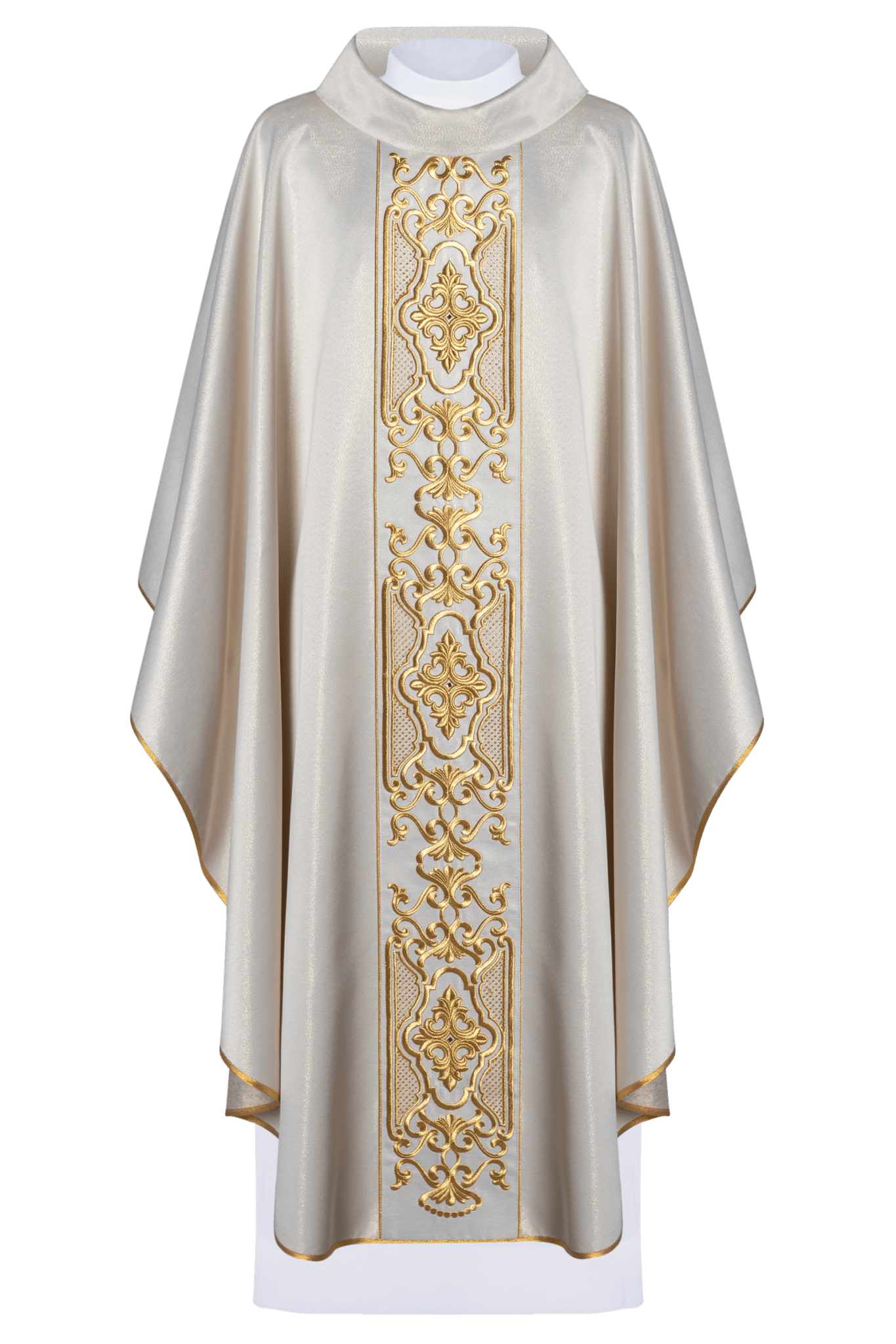 Casulla marfil ricamente bordada; tela brillante LE/7021/05 - CASULLAS.ES