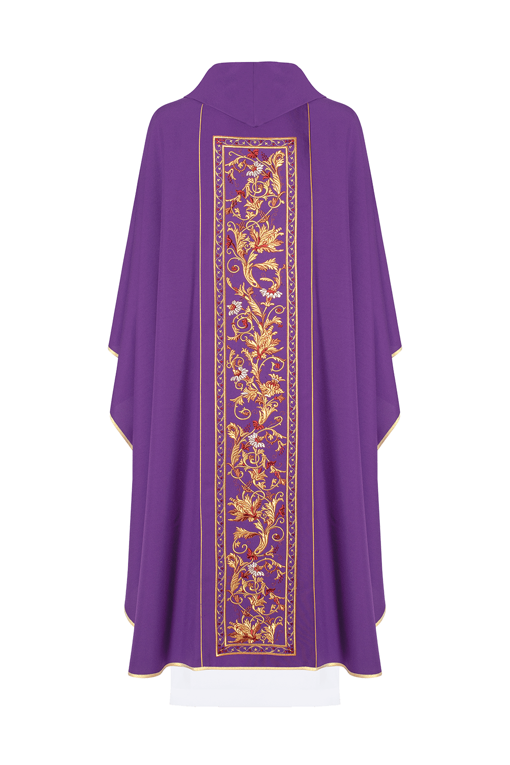 Casulla morada con Caliz dentro de roseton bordado KOR/056/03/01 FIOLET - CASULLAS.ES