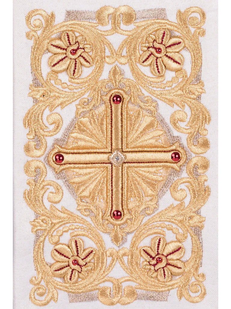 Casulla oro con ricamente bordado y piedras LE/7011/10 - CASULLAS.ES