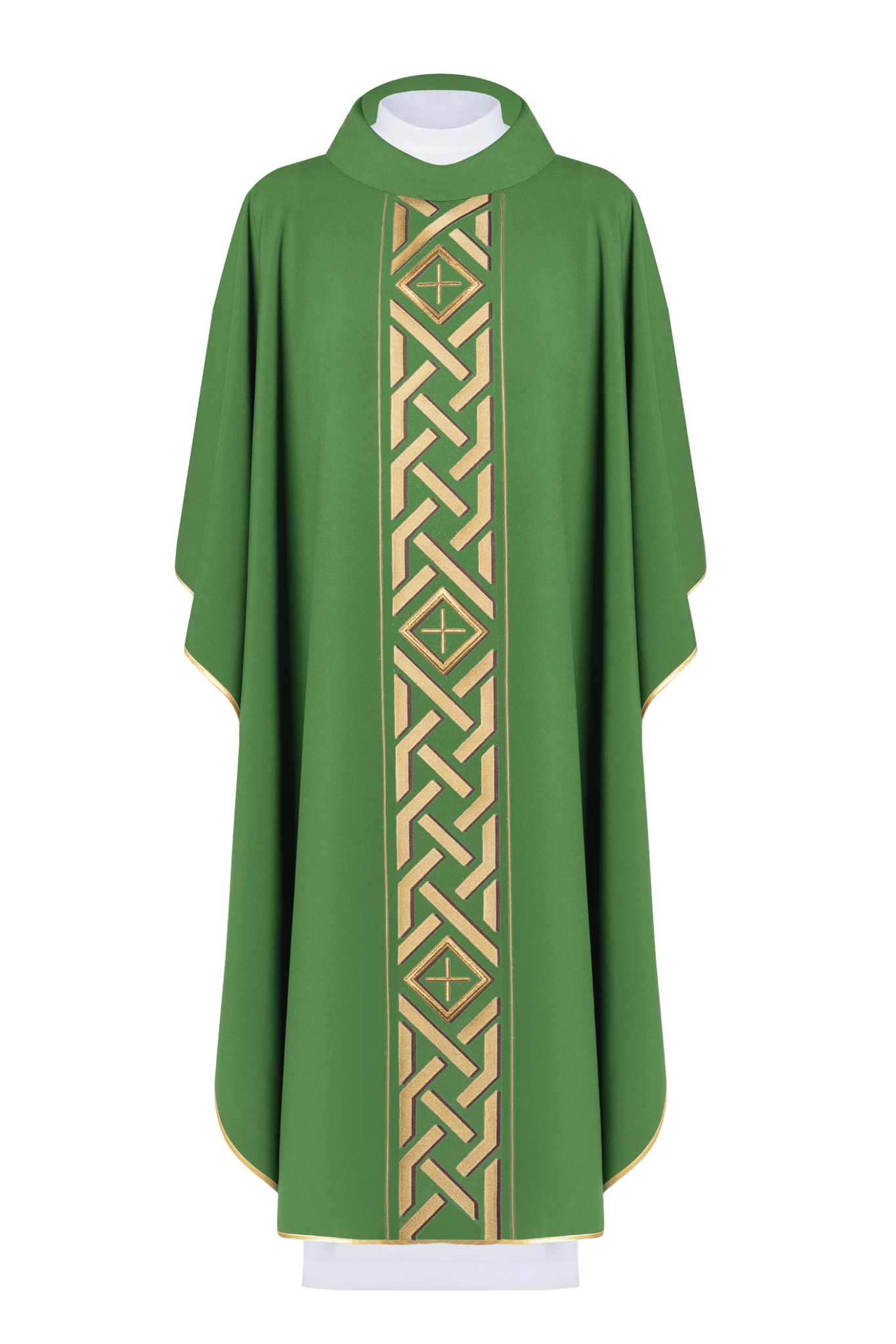 Casulla verde con bordado Cruz y ornamentos KOR/271/01/71 - CASULLAS.ES