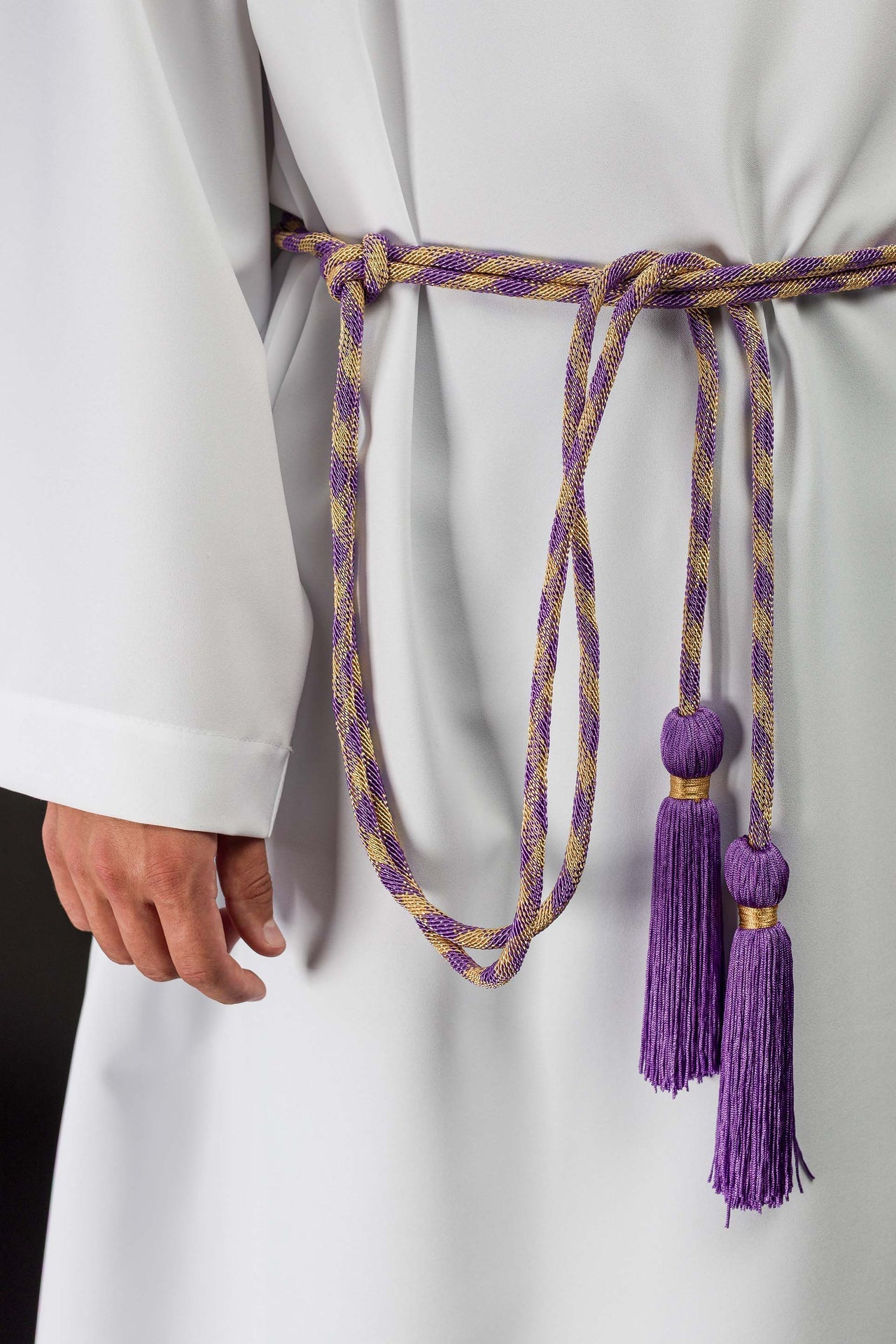 Cíngulo litúrgico morado y dorado premium CIN/808 - CASULLAS.ES
