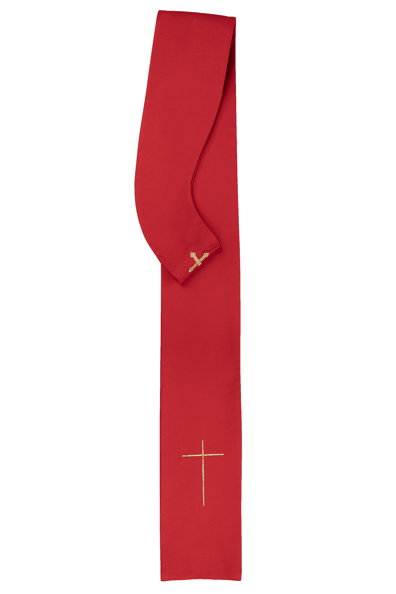 Casulla roja bordada con diseño minimalista