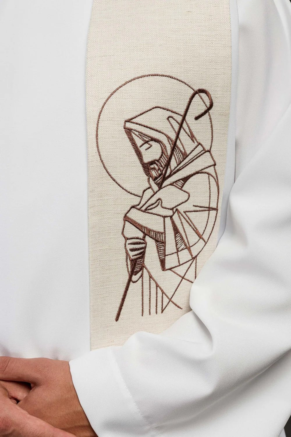 Estola bordada “Jesús el Buen Pastor” ecru S-2059-05-49 - CASULLAS.ES