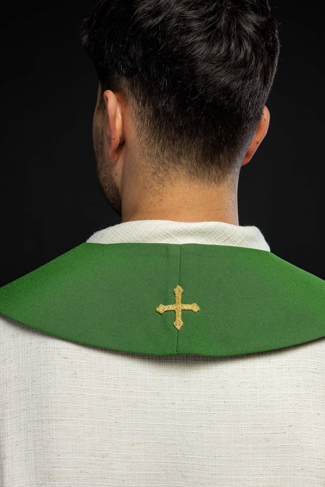 Estola verde con bordado Cáliz e IHS KST/042/01/01 ZIELONY - CASULLAS.ES