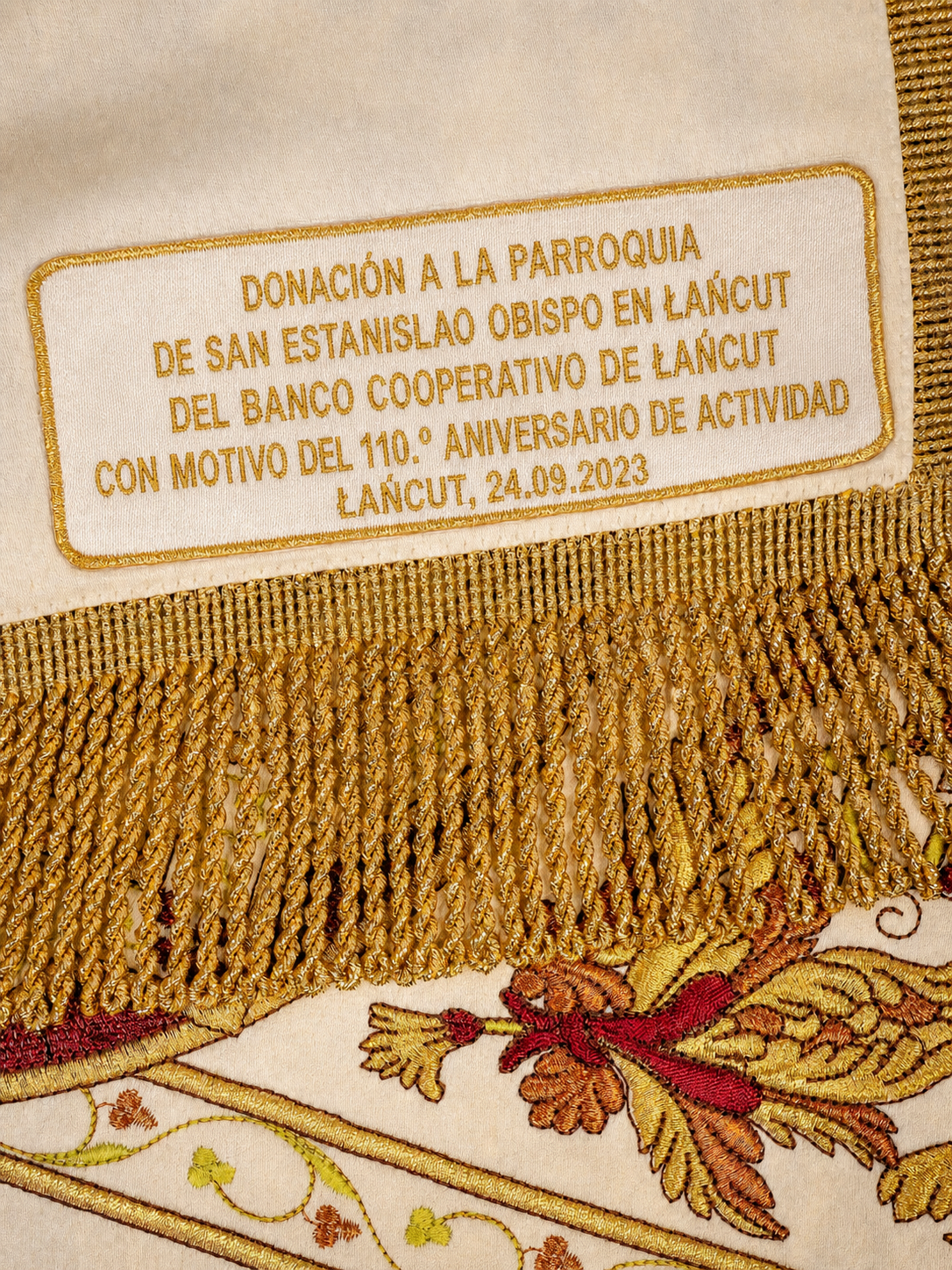 Etiqueta con dedicación