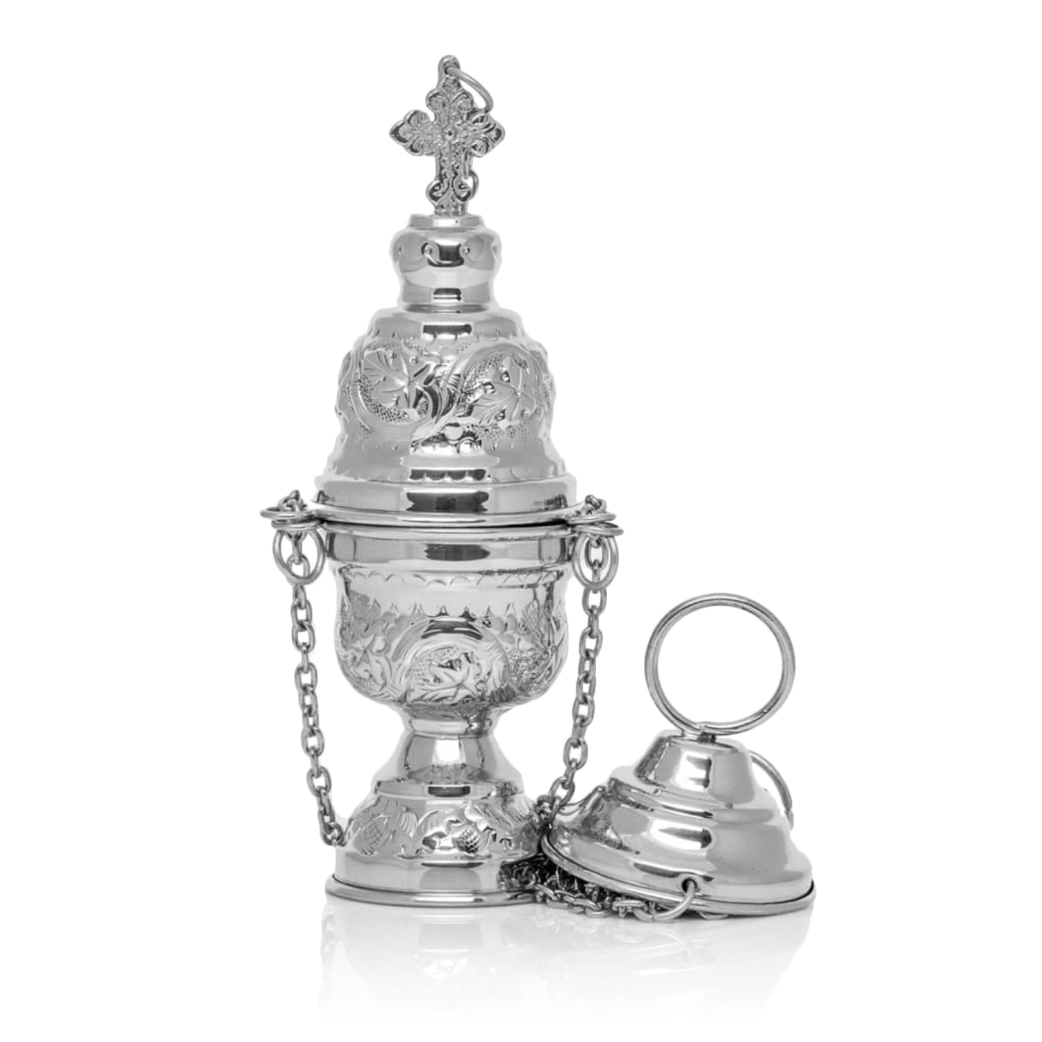 Incensario - latón - níquel - 19 cm M22116N - CASULLAS.ES