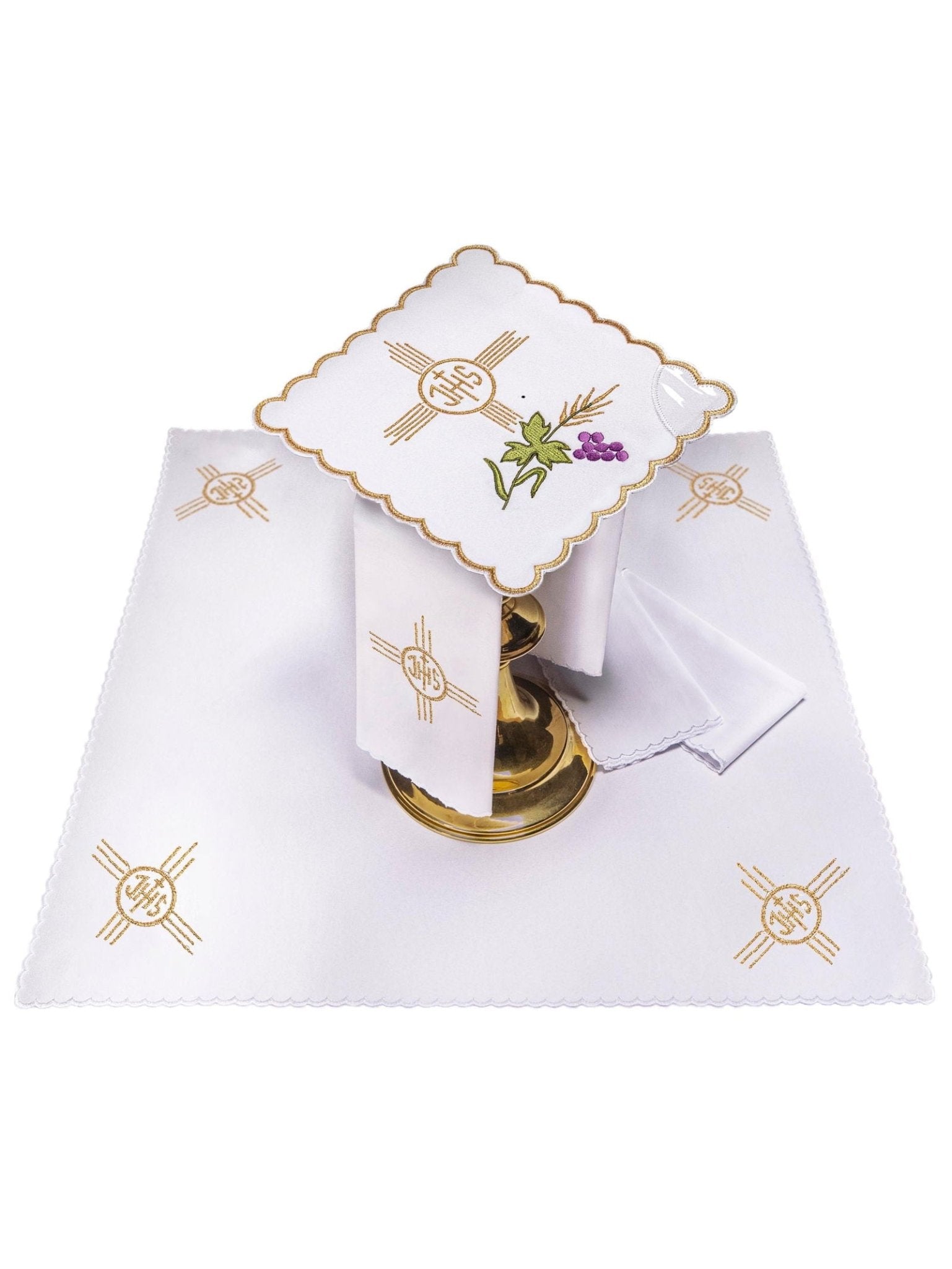 Juego de altar bordado Cruz e IHS KK/012 - CASULLAS.ES
