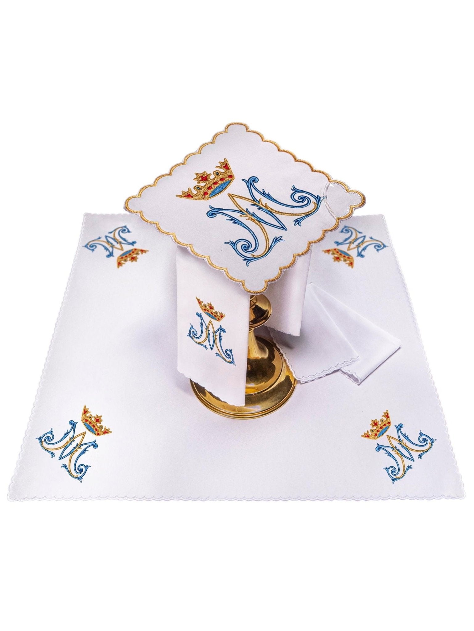 Juego de altar bordado Mariano azul KK/179 - CASULLAS.ES
