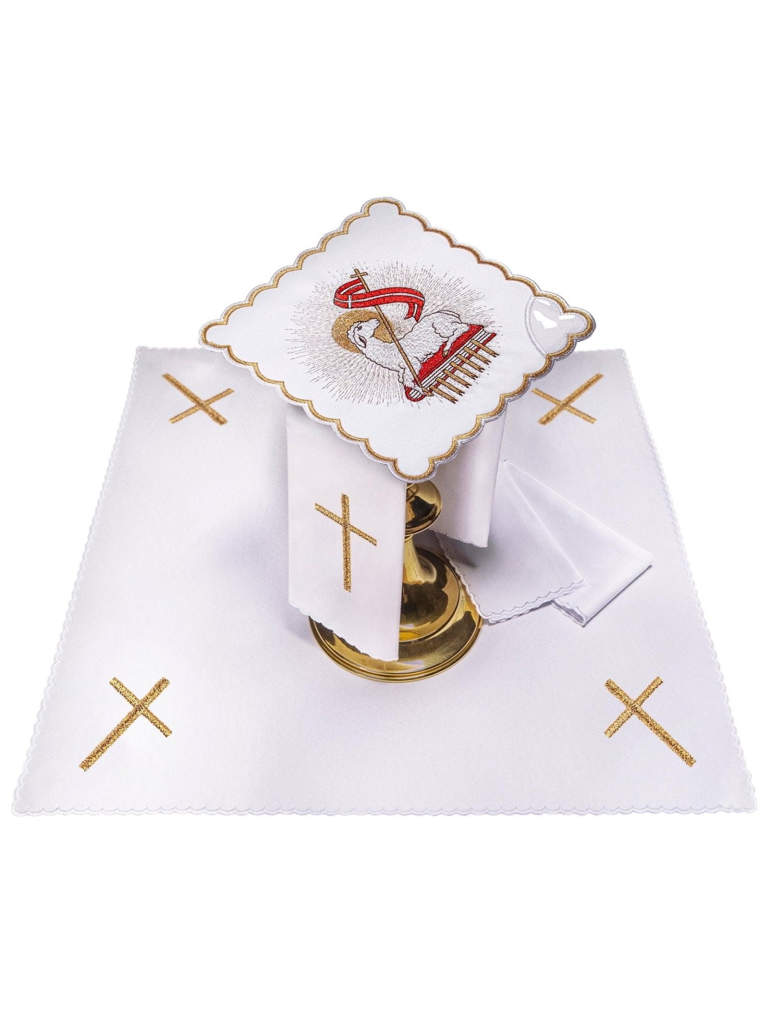 Juego de altar con bordado Cordero KK/100 - CASULLAS.ES