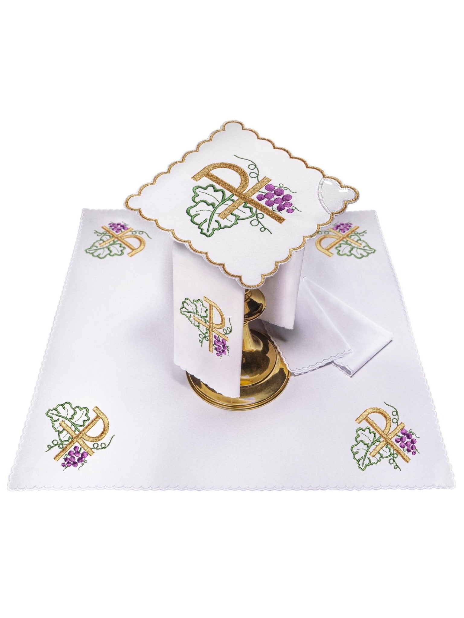 Juego de altar con bordado PAX y Uvas KK/002 - CASULLAS.ES