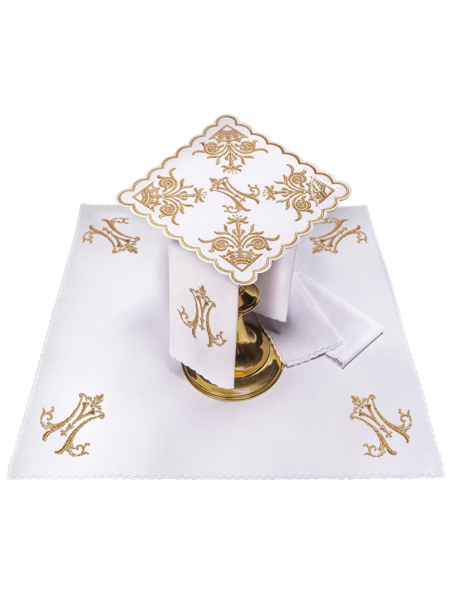 Juego de altar con bordado rico IHS KK/077 - CASULLAS.ES