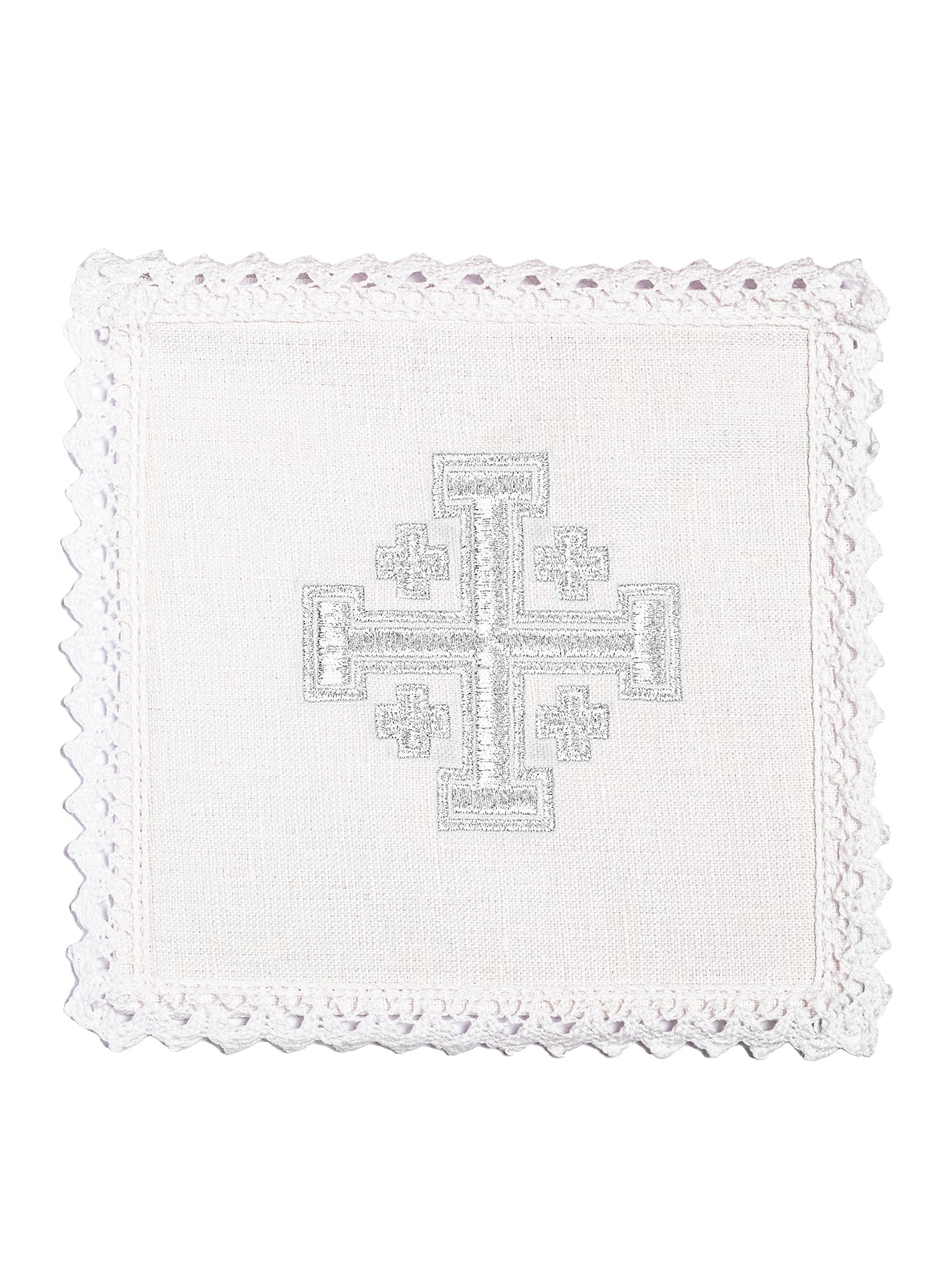 Juego de altar lino bordado Cruz de Jerusalén KKL/030/C2 - CASULLAS.ES