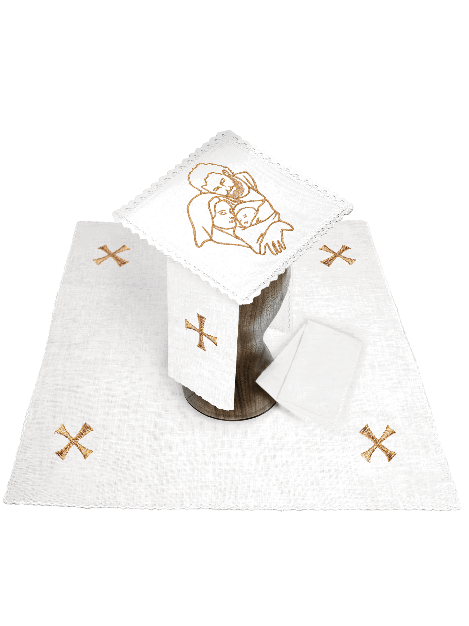 Juego de altar lino bordado para Navidad KKL/120 - CASULLAS.ES