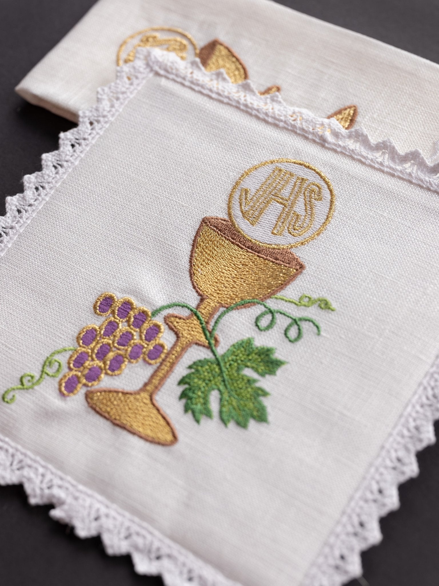 Juego de altar lino con bordado Cáliz KKL/058/04/LEN - CASULLAS.ES