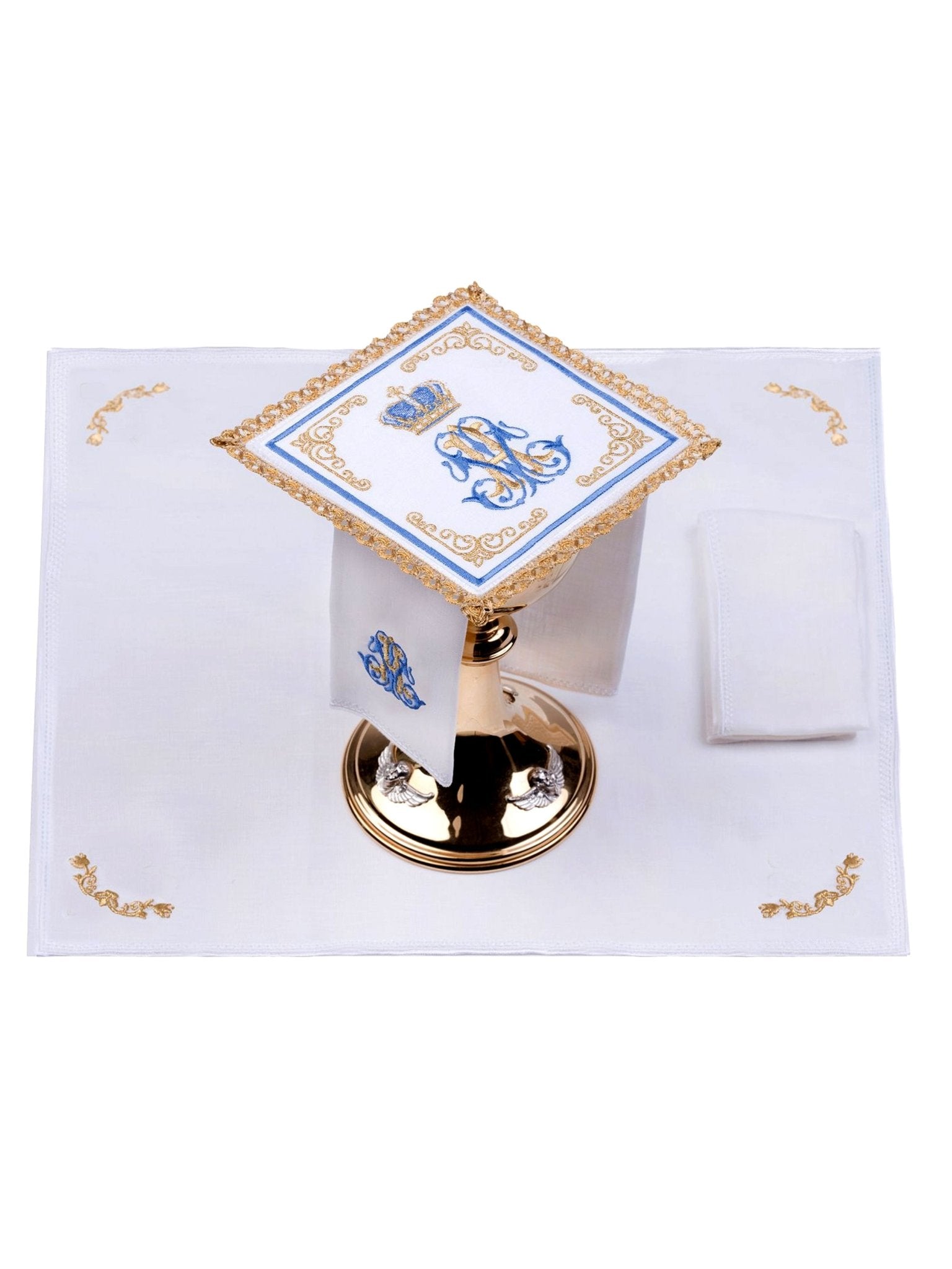 Juego de altar lino con motivo mariano S - 5017 - CASULLAS.ES