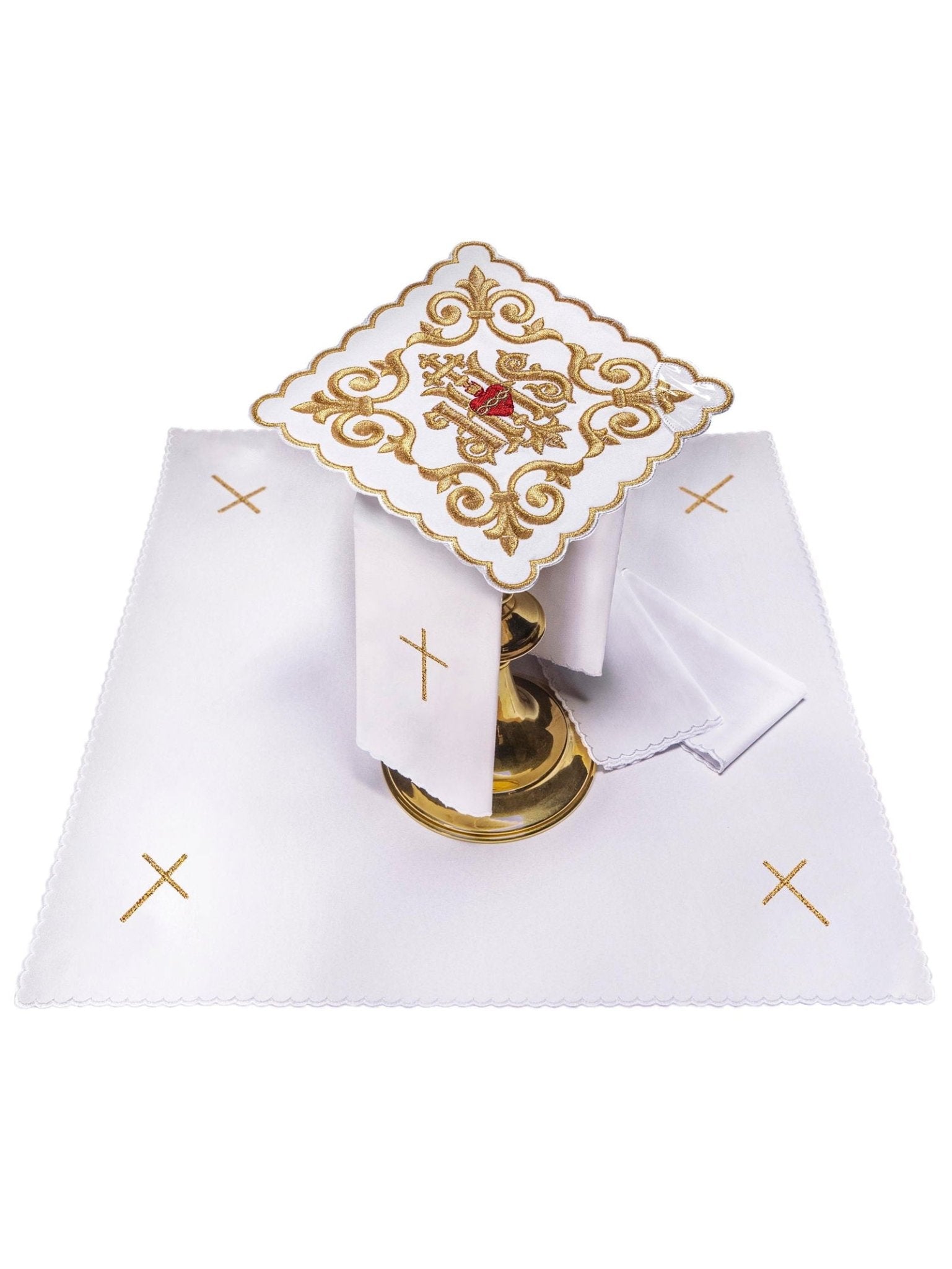 Juego de altar ricamente decorado IHS KK/146 - CASULLAS.ES
