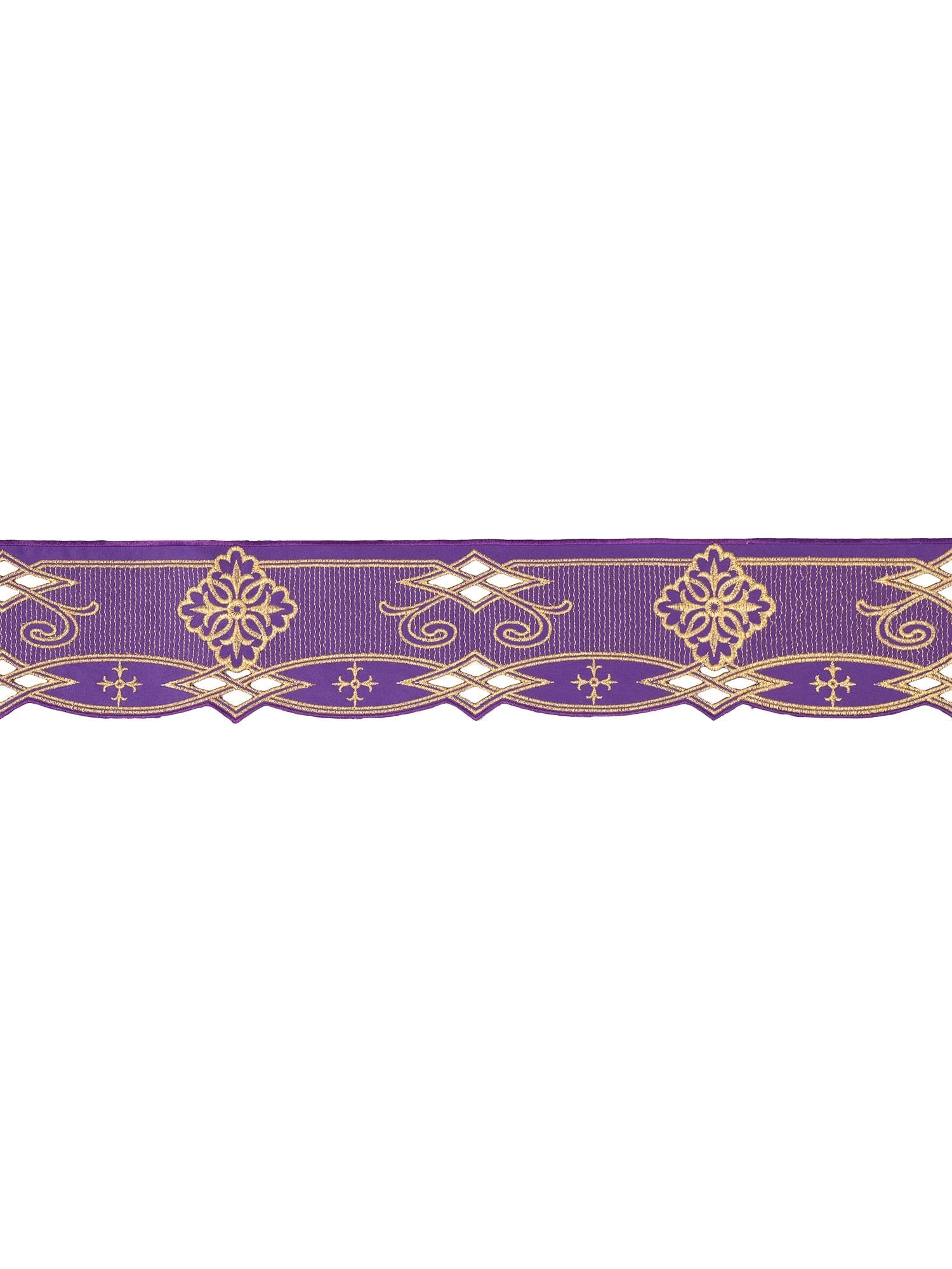 Puntilla de altar con bordado Rosetón - morado