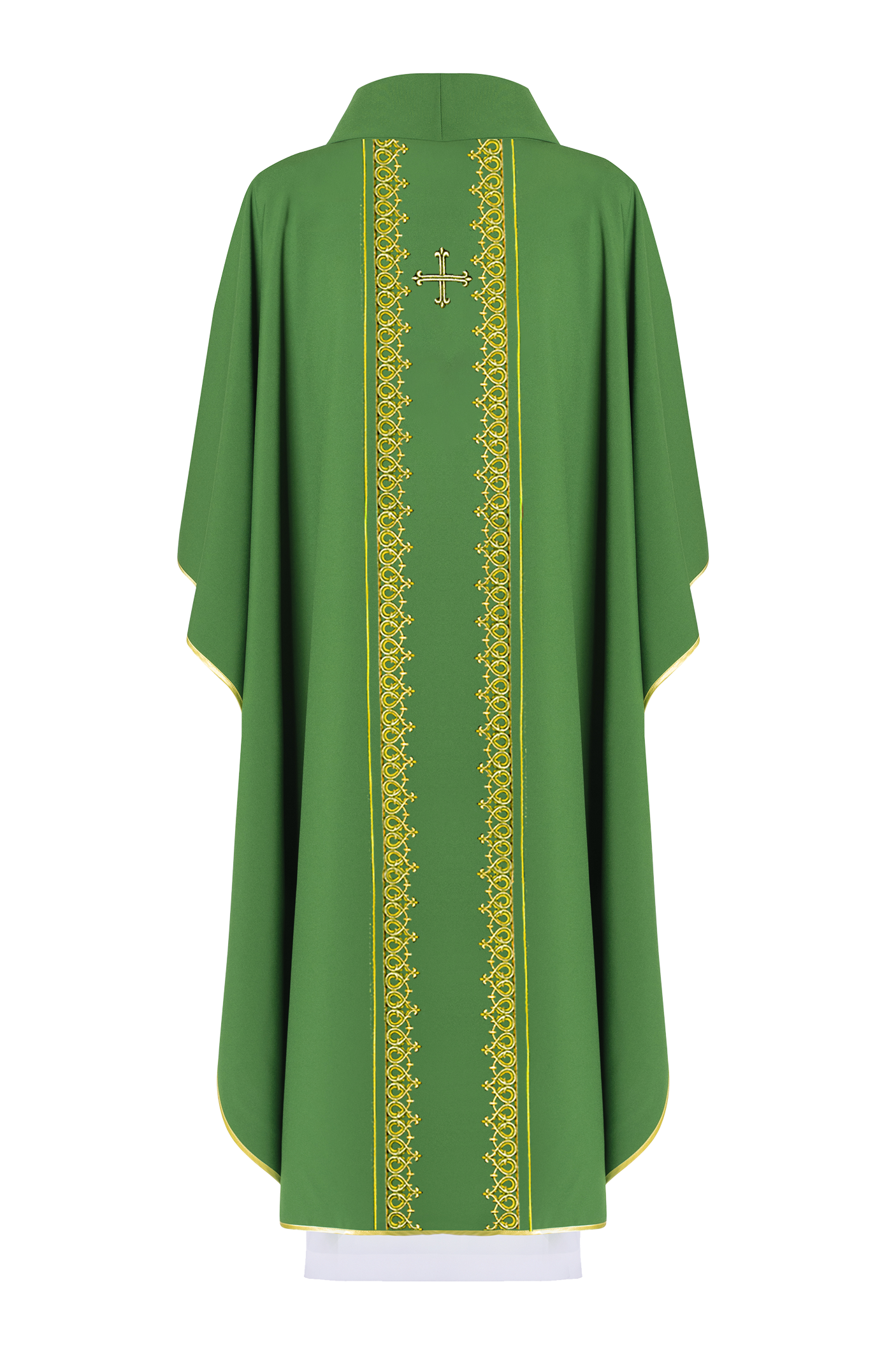 Casulla verde con bordado Cruz pequeño