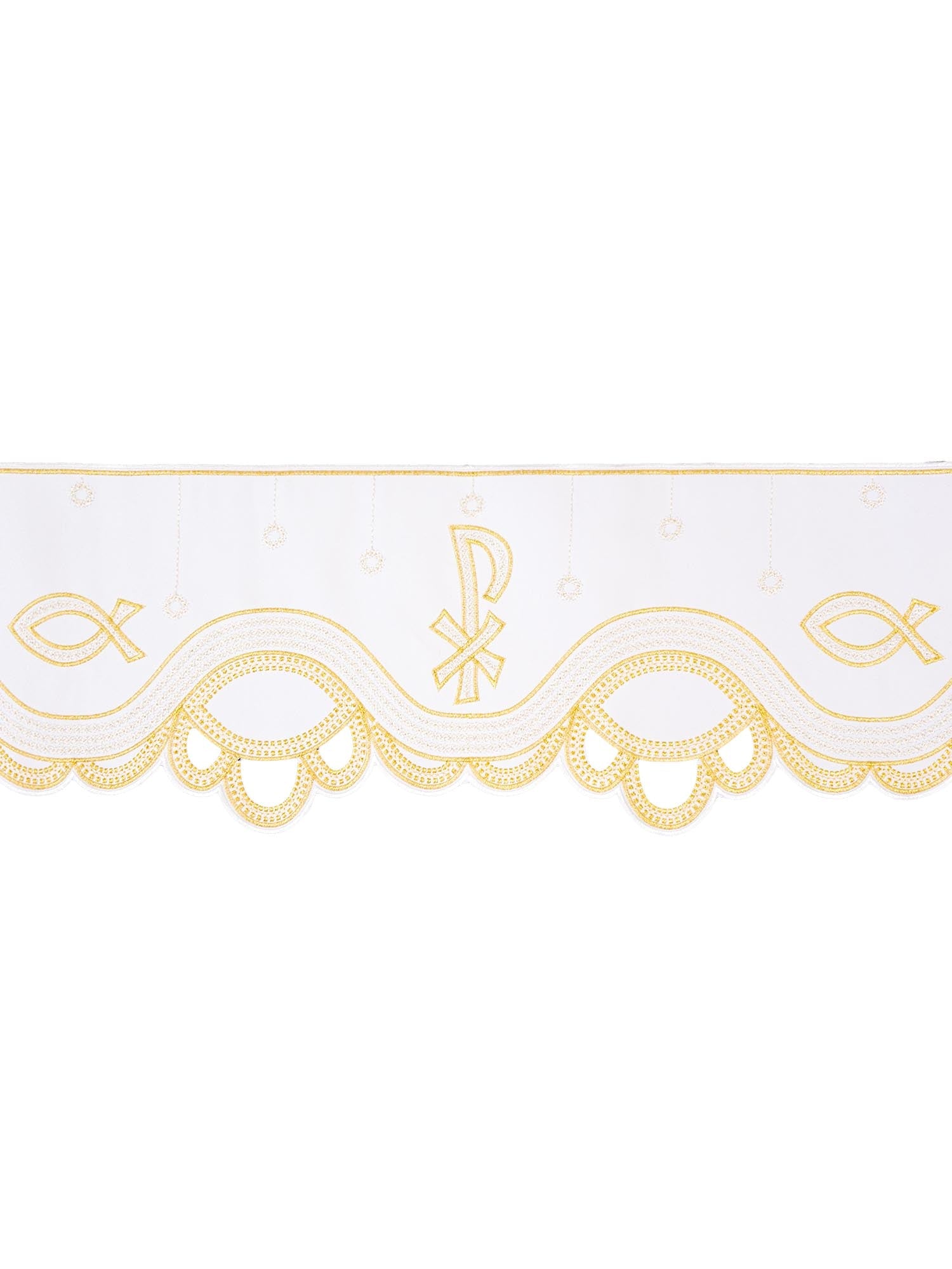 Puntilla de altar con bordado PAX - blanco KOM/036/04 20cm 3,5m - CASULLAS.ES