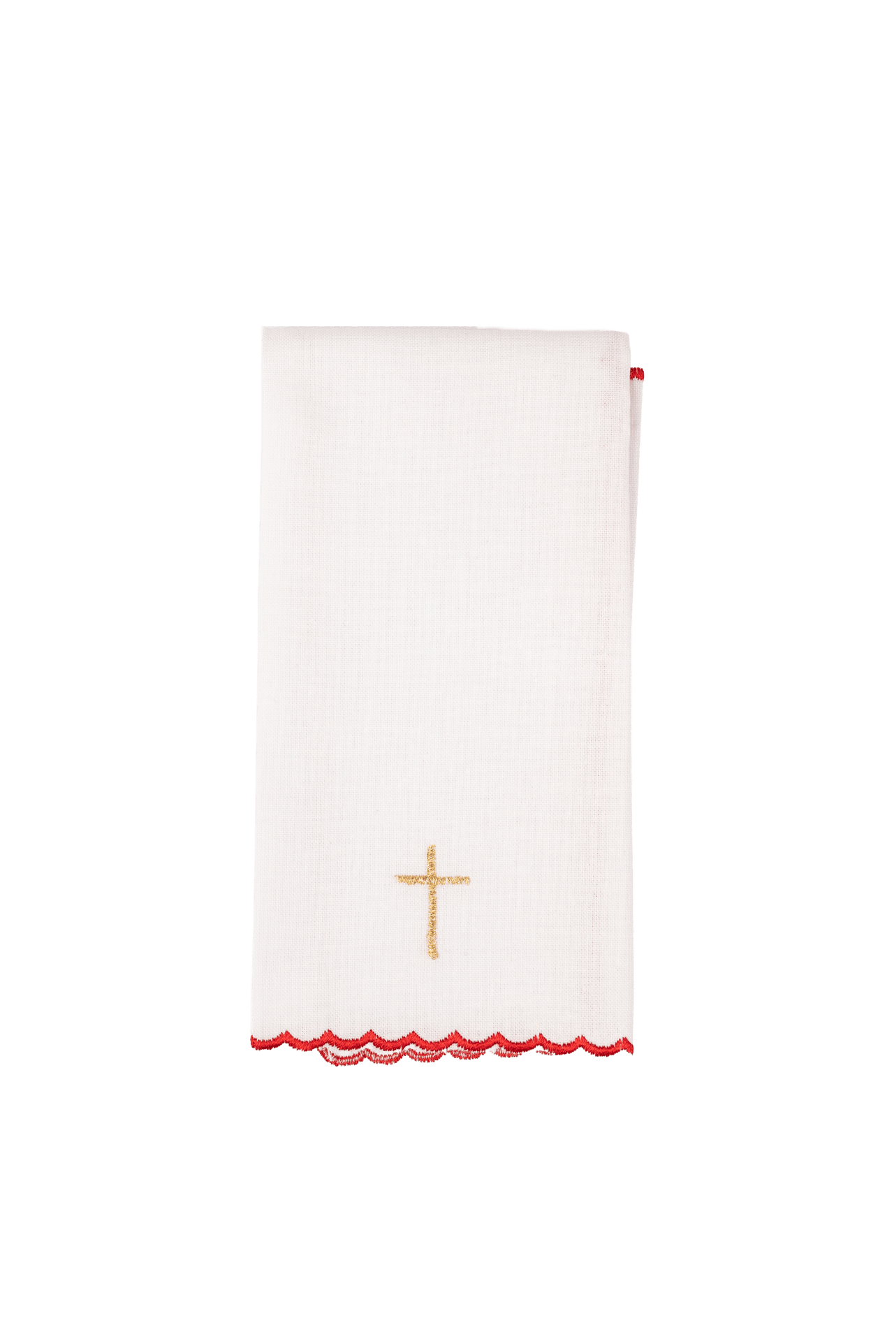 Servicio de altar bordado con motivo de cruz rojo KDT/5028/02 CZERWONY - CASULLAS.ES