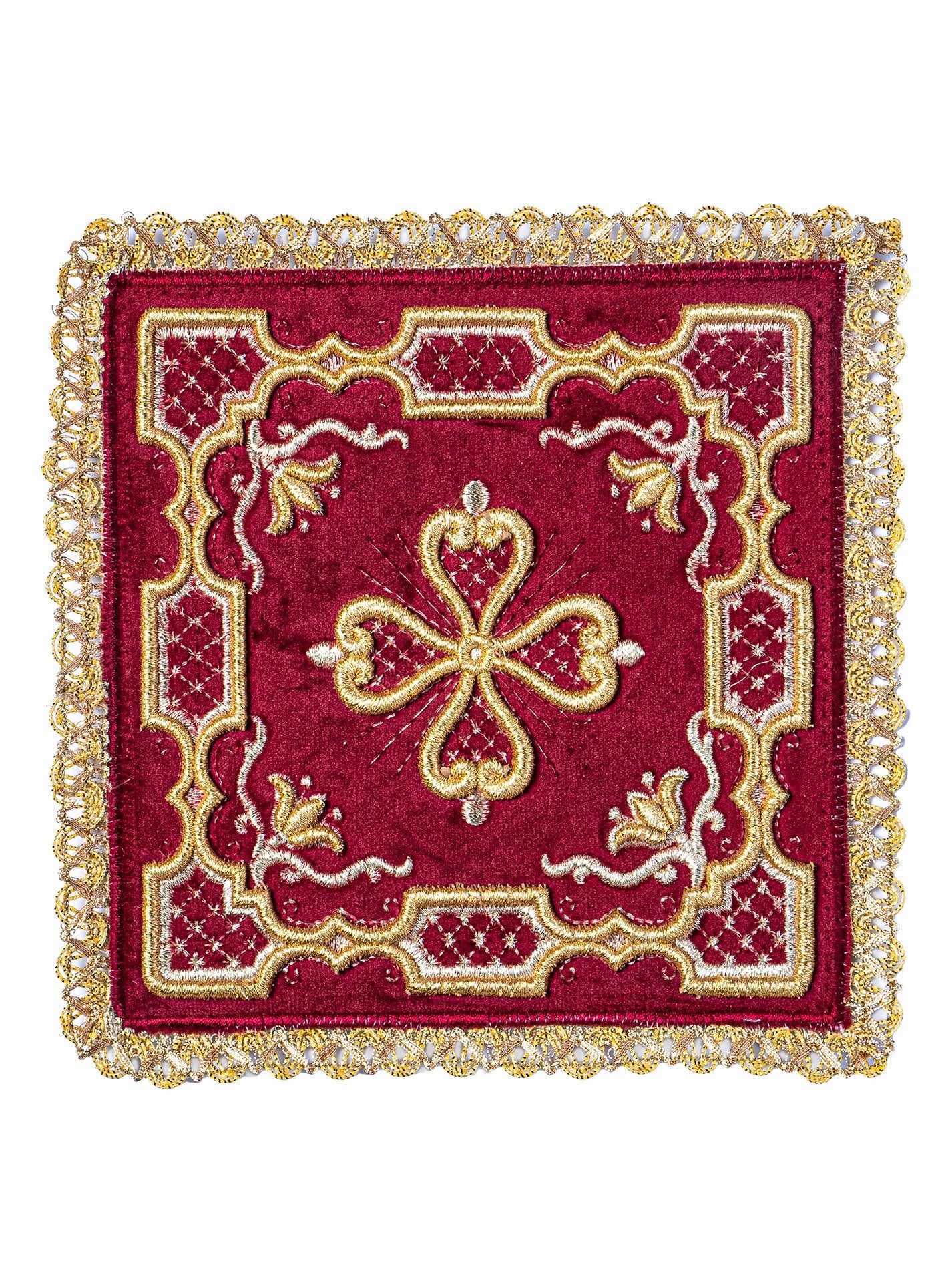 Servicio de altar bordado de terciopelo rojo KKL/5004/C1 - CASULLAS.ES