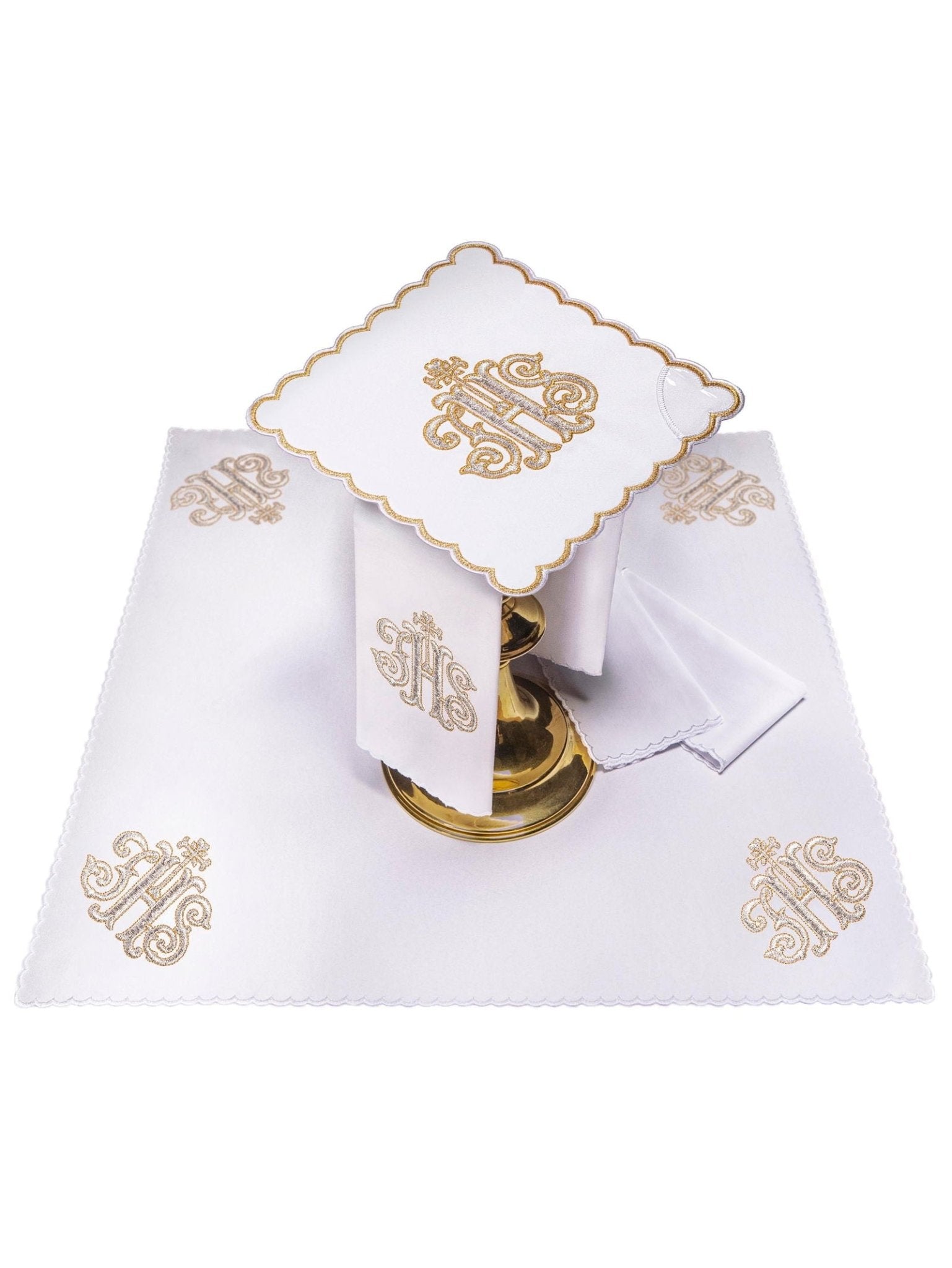 Servicio de altar bordado IHS dorado KK/072/04 - CASULLAS.ES