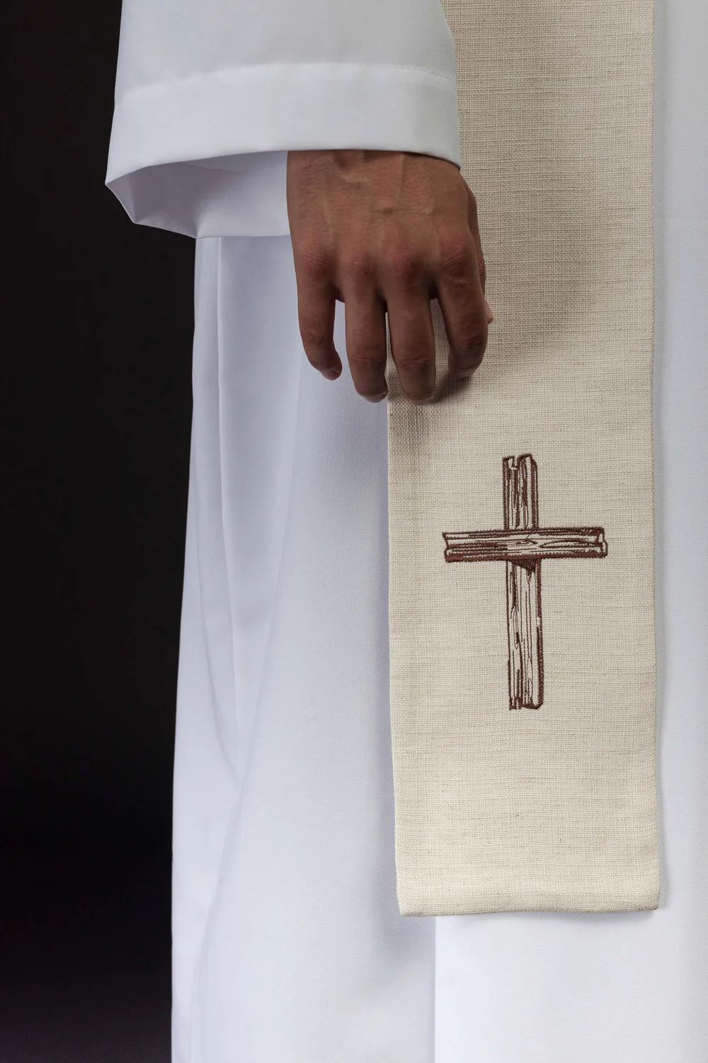 Estola bordada “Jesús el Buen Pastor” ecru