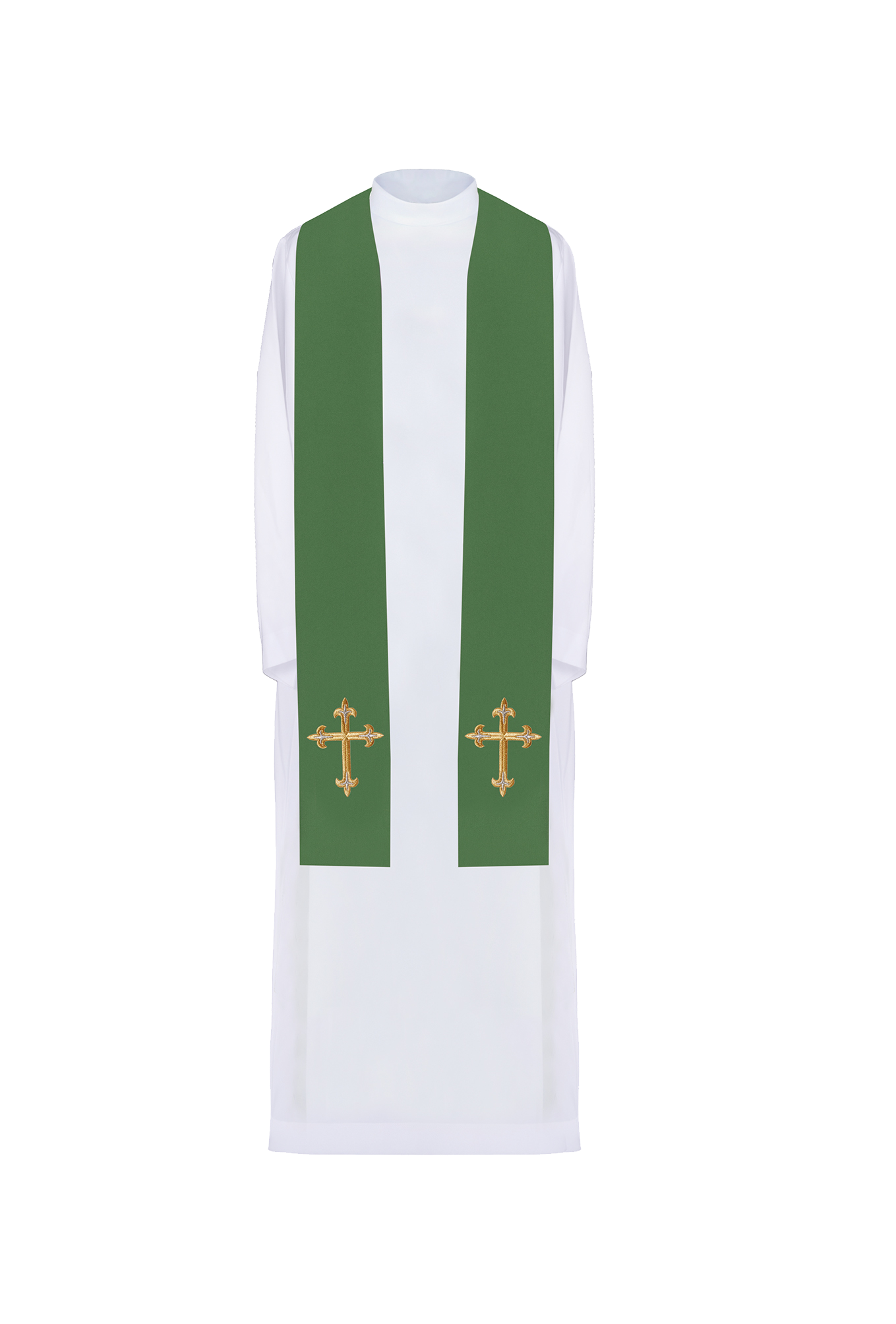 Estola verde con bordado Cruz